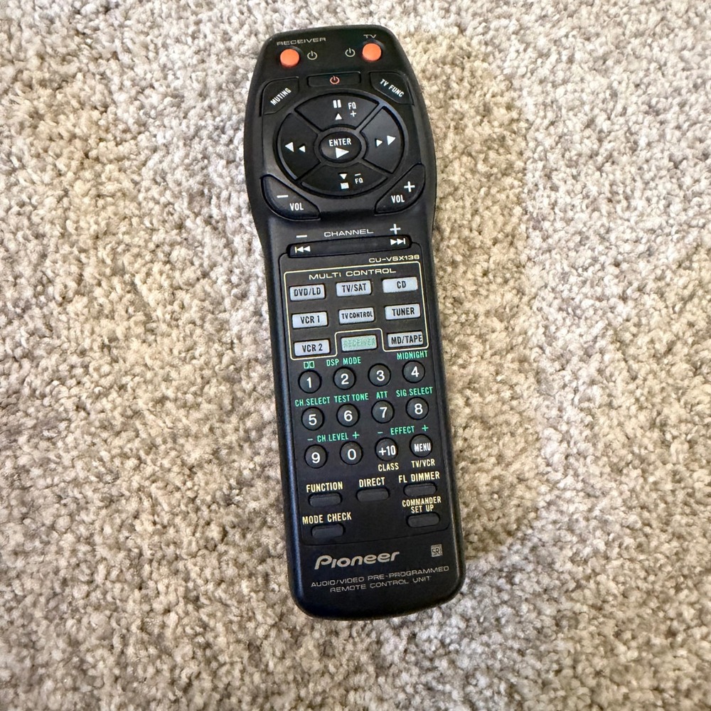 Pioneer CU-VSX138 Audio Video Pre-Programmed Remote Control Unit Black